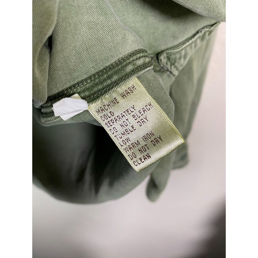 Ryan Michael Men Silk Blend Green Button Up Shirt Size Large Long Sleeve Western - Picture 8 of 16